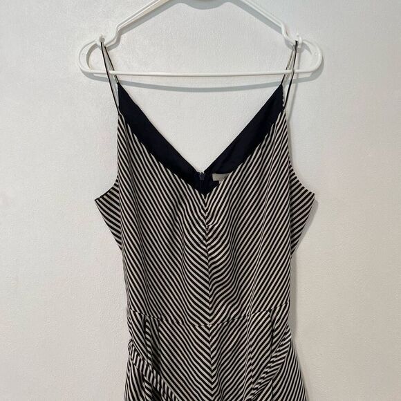 H&M Black & White Striped Maxi Dress with Belt | Size M - Picture 3 of 9